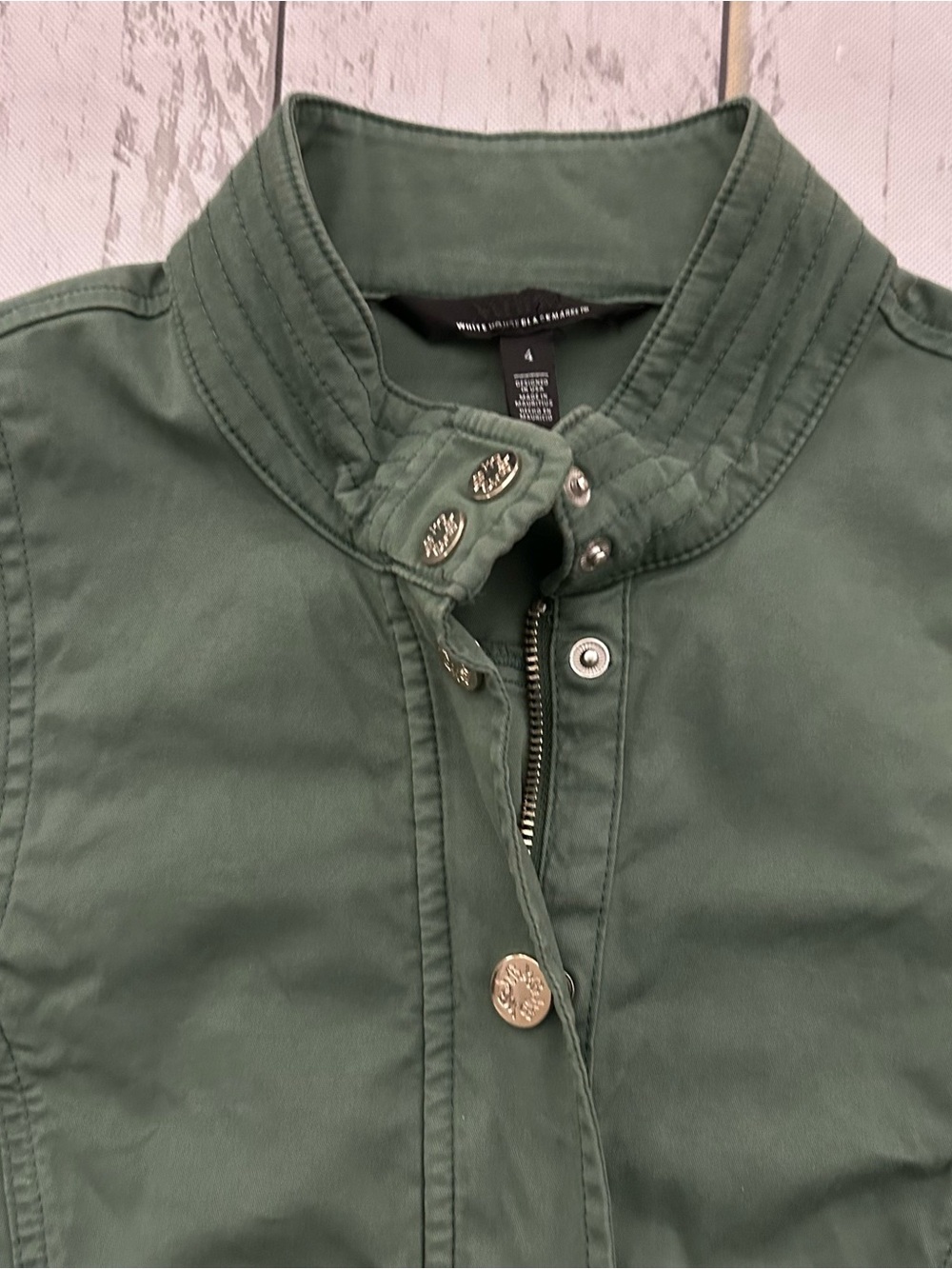 Sz 4 White House Black Market Olive Utility Jacket - Picture 3 of 14